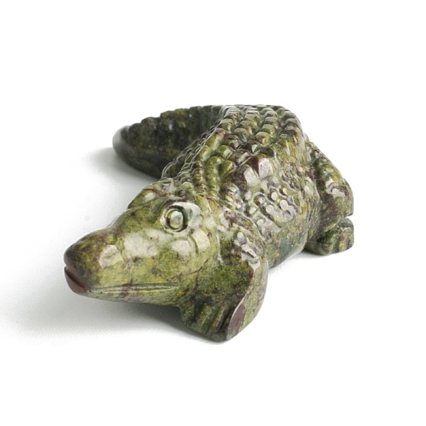 

PandaHall Natural Unakite Display Decorations, Reiki Energy Stone Figurine, Crocodile, 51x37x17.5mm Unakite Other Animal