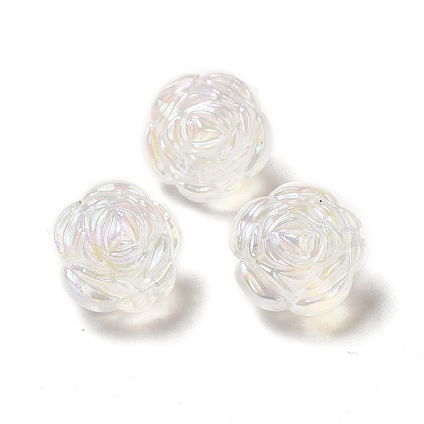 

PandaHall UV Plating Transparent Rainbow Iridescent Acrylic Beads, Rose, Clear, 16x16.5x15mm, Hole: 2mm Acrylic Flower Clear