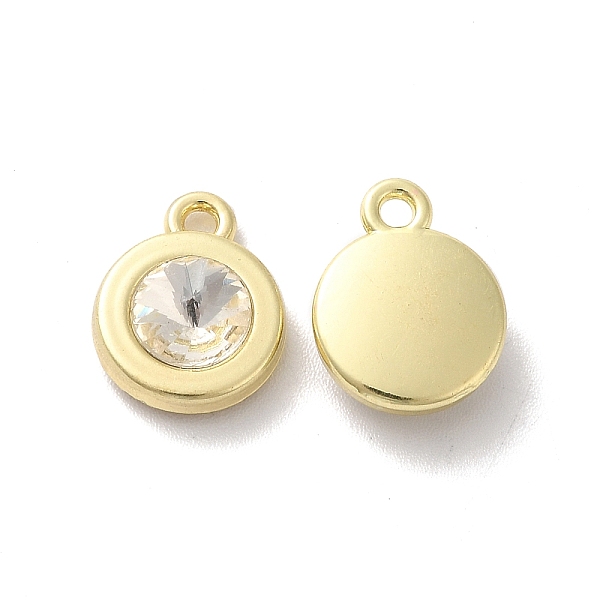 

PandaHall Alloy Pendant, with Glass, Light Gold, Lead Free & Cadmium Free, Falt Round Charm, Clear, 12.5x10x4mm, Hole: 1.5mm Alloy+Glass...