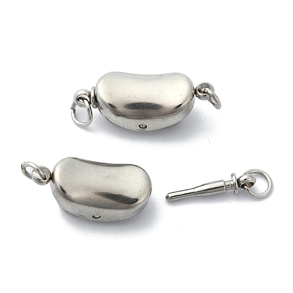 

PandaHall 304 Stainless Steel Box Clasps, with Jump Ring, Oval, Stainless Steel Color, 17.5x7x6mm, Hole: 2mm 304 Stainless Steel Oval