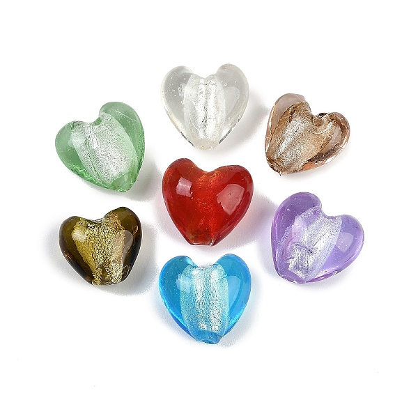 Handmade Silver Foil Lampwork Glass Beads