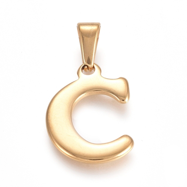 

PandaHall 304 Stainless Steel Pendants, Golden, Initial Letter.C, 19.5x14x1.8mm, Hole: 3x7mm 304 Stainless Steel Letter C