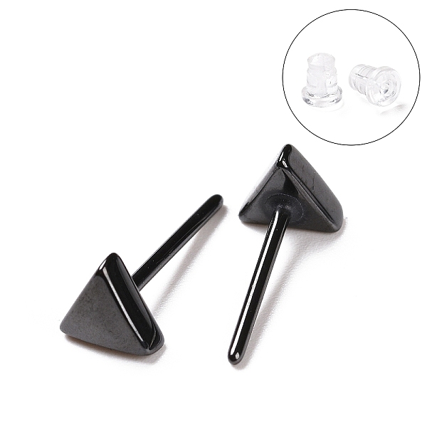 

PandaHall Hypoallergenic Bioceramics Zirconia Ceramic Stud Earrings, Triangle, No Fading and Nickel Free, Black, 5x6mm Zirconia Ceramic...