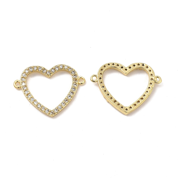 

PandaHall Brass Micro Pave Clear Cubic Zirconia Connector Charms, Heart Links, Real 18K Gold Plated, 18x24x2.5mm, Hole: 1.2mm Brass+Cubic...