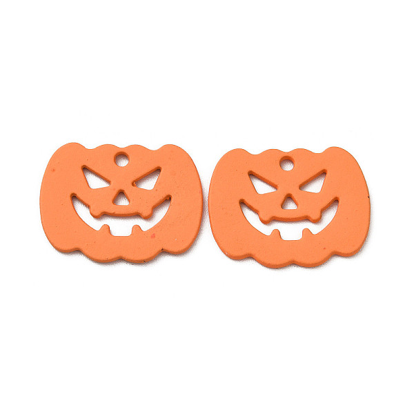 

PandaHall Halloween Alloy Pendants, Cadmium Free & Nickel Free & Lead Free, Pumpkin, Dark Orange, 14x18x1mm, Hole: 1.4mm Alloy Pumpkin