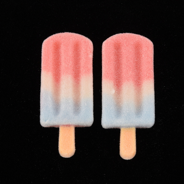 

PandaHall Flocky Resin Beads, Half Drilled Beads, Ice Cream, Light Coral, 37.5x15.5x5.5mm, Hole: 1.2mm Resin Food