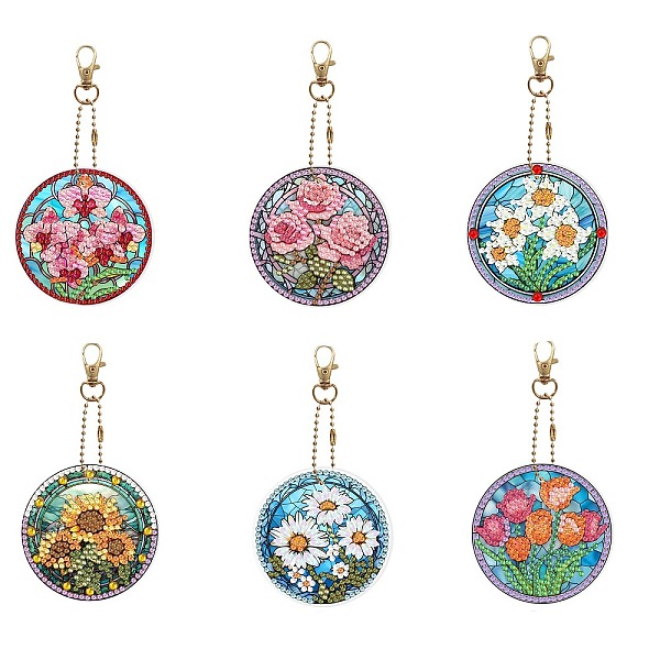 

PandaHall DIY Diamond Painting Keychain Kits, Including Acrylic Board, Keychain Clasp, Bead Chain, Resin Rhinestones Bag, Diamond Sticky Pen...