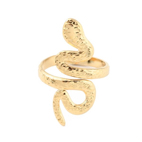 

PandaHall 304 Stainless Steel Snake Open Cuff Rings, Real 14K Gold Plated, US Size 7 1/4(17.5mm) 304 Stainless Steel