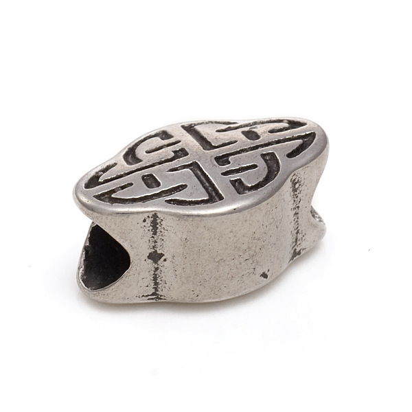 

PandaHall 304 Stainless Steel European Beads, Large Hole Beads, Chinese Knot, Antique Silver, 12x19x9mm, Hole: 6mm 304 Stainless Steel...