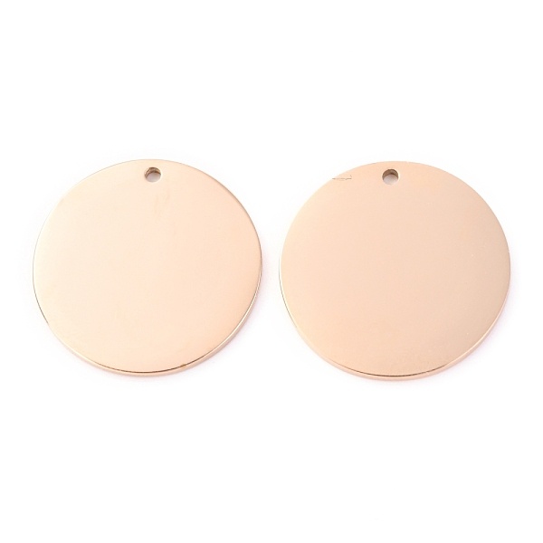 

PandaHall 304 Stainless Steel Pendants, Laser Cut, Stamping Blank Tag, Flat Round, Rose Gold, 18x1.1mm, Hole: 1.2mm 304 Stainless Steel Flat...