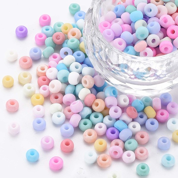 

PandaHall 6/0 Glass Seed Beads, Macaron Color, Round Hole, Round, Mixed Color, 4~4.5x3mm, Hole: 1~1.2mm, about 4500pcs/bag, about 450g/bag...., Multicolor