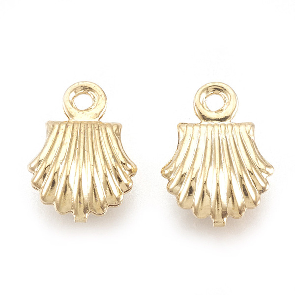 

PandaHall Brass Charms, Real 18K Gold Plated, Shell, 10.5x7.5x3mm, Hole: 1mm Brass Shell Shape
