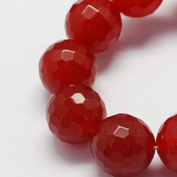 

PandaHall Natural White Jade Bead Strands, Dyed, Faceted, Round, Dark Red, 8mm, Hole: 1mm, about 48pcs/strand, 14.5~14.9 inch White Jade...