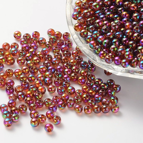 

PandaHall Eco-Friendly Transparent Acrylic Beads, Round, AB Color, Camel, 6mm, Hole: 1.5mm, about 4000pcs/500g Acrylic Round Brown