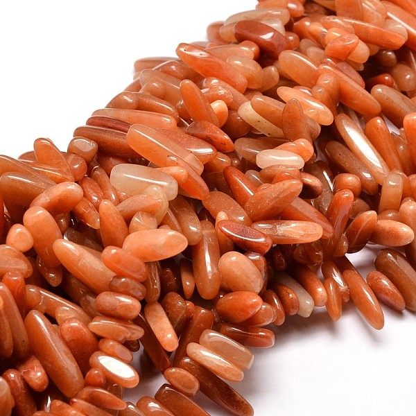 

PandaHall Natural Red Aventurine Chip Beads Strands, 8~30x5~12mm, Hole: 1mm, about 15.3 inch~15.7 inch Red Aventurine Chip