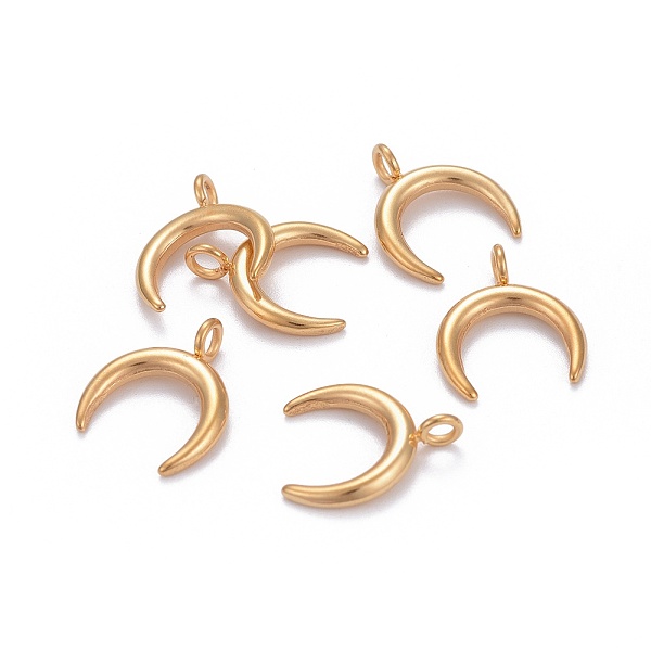 

PandaHall 304 Stainless Steel Pendants, Double Horn/Crescent Moon, Golden, 16.5x14.5x2mm, Hole: 2.3mm 304 Stainless Steel Moon