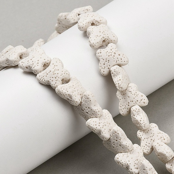 Brins de perles de pierre de lave naturelle
