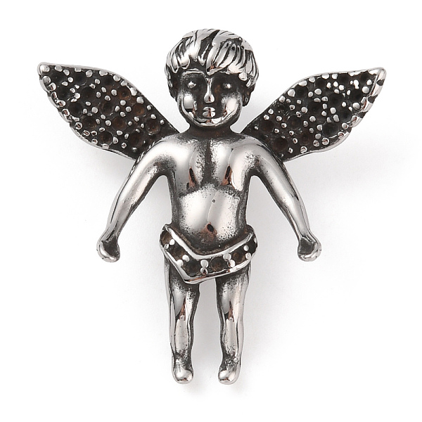 

PandaHall 304 Stainless Steel Pendants, Angel Charm, Antique Silver, 35.5x35x12.5mm, Hole: 8x5mm 304 Stainless Steel Angel & Fairy