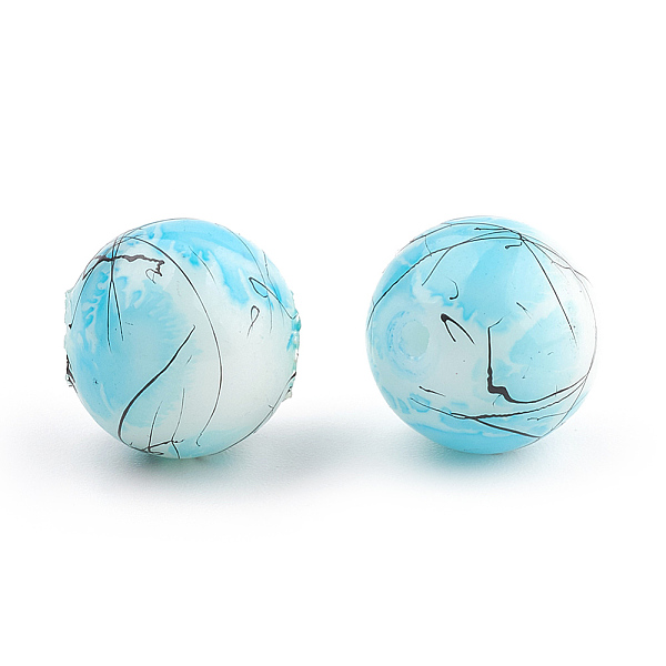 

PandaHall Drawbench & Baking Painted Glass Beads Strands, Round, Light Sky Blue, 16mm, Hole: 1.5mm, about 50pcs/strand, 31.4 inch Glass...