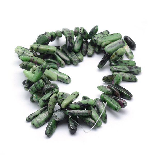 

PandaHall Natural Ruby in Zoisite Beads Strands, Chip, 11~22x5~8mm, Hole: 1mm, 15.3 inch(39cm) Ruby in Zoisite Chip