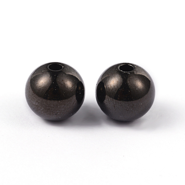 

PandaHall Round 304 Stainless Steel Beads, Electrophoresis Black, 10mm, Hole: 2mm 304 Stainless Steel Round
