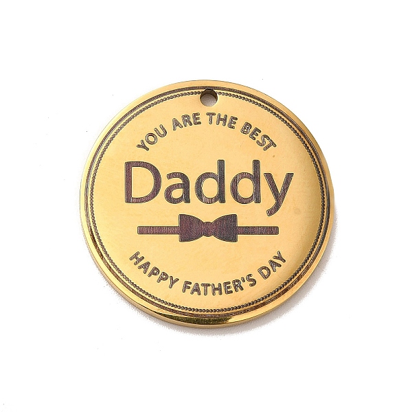 

PandaHall Father's Day Theme 304 Stainless Steel Pendants, Flat Round with Word Daddy, Golden, 25x1.5mm, Hole: 1.6mm 304 Stainless Steel...