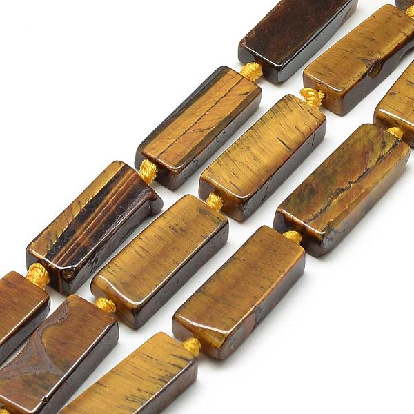 

PandaHall Natural Tiger Eye Beads Strands, Cuboid, 24~30x9~11x7~9mm, Hole: 2mm, about 13pcs/strand, 15.7 inch Tiger Eye Cuboid