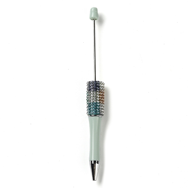 

PandaHall Plastic & Iron Beadable Pens, Ball-Point Pen, with Rhinestone, for DIY Personalized Pen with Jewelry Bead, Dark Sea Green...