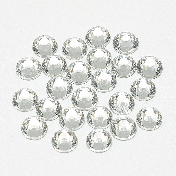 

PandaHall Flat Back Glass Rhinestone Cabochons, Back Plated, Half Round, Crystal, SS5, 1.8mm, about 1440pcs/bag Glass Rhinestone Half Round..., Clear