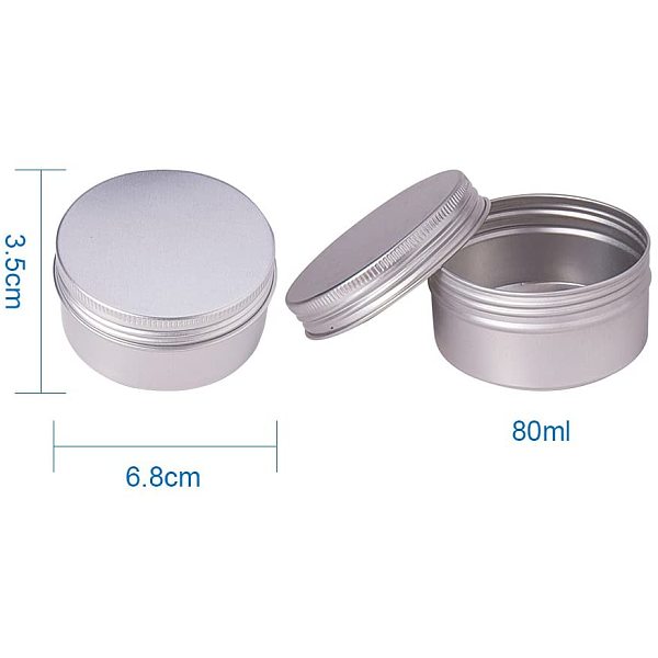 20 Pcs Aluminium Jar Aluminium Box Make Up Jar Round Containers