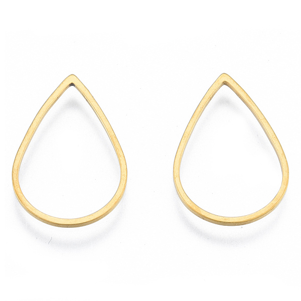 

PandaHall 201 Stainless Steel Linking Rings, Teardrop, Golden, 21x14x1mm, Inner Diameter: 12x18.5mm 201 Stainless Steel Teardrop