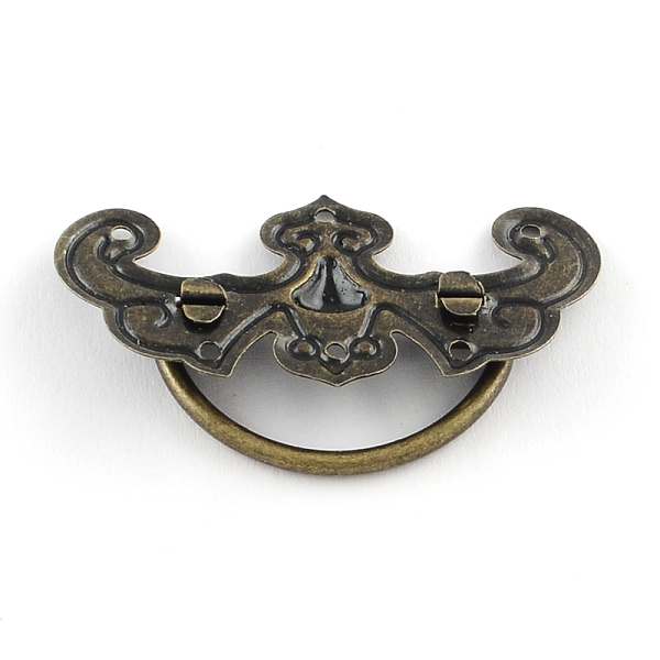 

PandaHall Wooden Box Pull Handle, Cabinet Door Handle Furniture Pull, Antique Bronze, 26x43.5x4.5mm, Hole: 1mm Iron