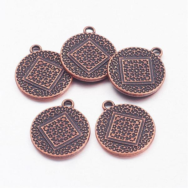 

PandaHall Alloy Pendants, Flat Round, Cadmium Free & Nickel Free & Lead Free, Red Copper, 16x1.5mm, Hole: 2mm Alloy Flat Round