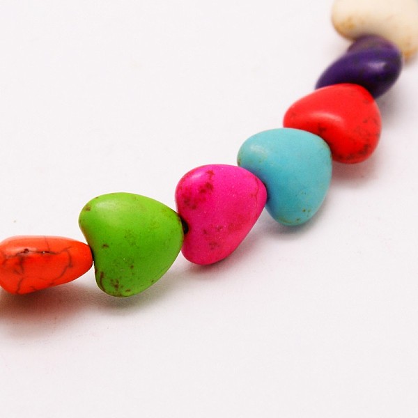 

PandaHall Heart Synthetic Turquoise Beads Strands, Dyed, Mixed Color, 12x12x5mm, Hole: 1mm, about 36pcs/strand, 15.7 inch Synthetic..., Multicolor