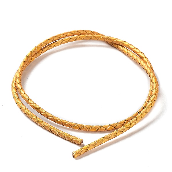 

PandaHall Braided Leather Cord, Gold, 3mm, 50yards/bundle Leather Gold