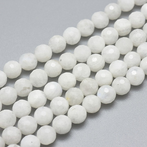 

PandaHall Natural Rainbow Moonstone Beads Strands, Faceted, Round, 6mm, Hole: 0.8mm, about 59pcs/strand, 15.7 inch(40cm) Rainbow Moonstone...
