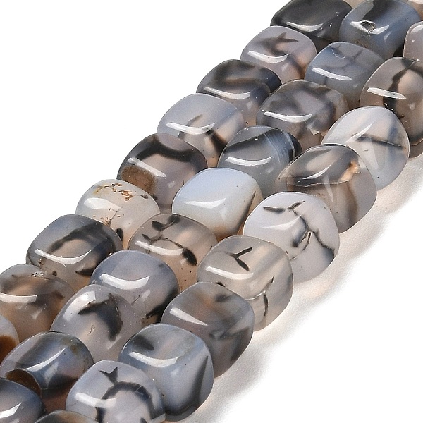 

PandaHall Natural Dragon Veins Agate Beads Strands, Dyed & Heated, Cube, Gray, 9x10x9.5mm, Hole: 1.4mm, about 37pcs/strand, 14.57''(37cm)...