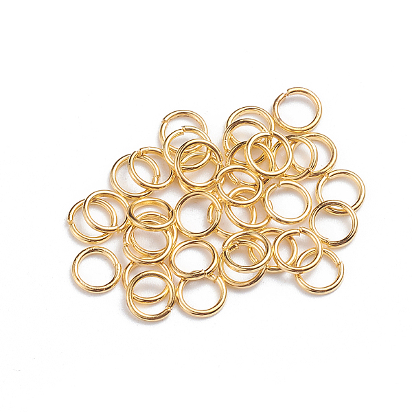 

PandaHall Iron Jump Rings, Open Jump Rings, Round Ring, Golden, 8x0.9mm, 19 Gauge, Inner Diameter: 6.2mm, about 100pcs/bag Iron Ring