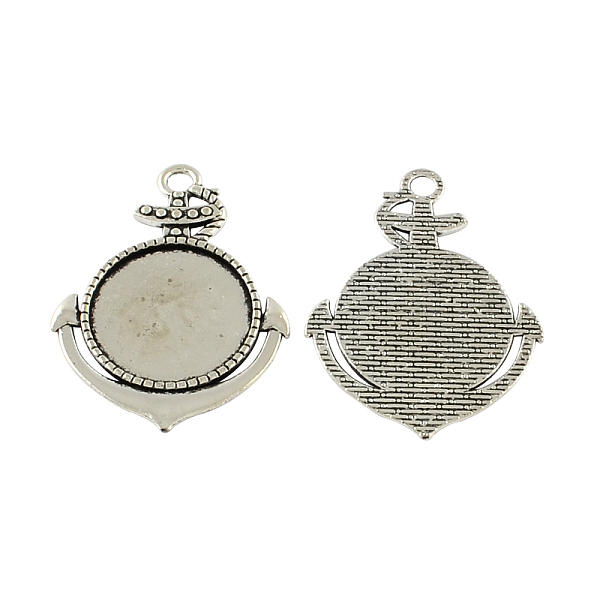 

PandaHall Tibetan Style Zinc Alloy Anchor Pendant Cabochons Settings, Lead Free & Cadmium Free, Antique Silver, Flat Round Tray: 25mm...