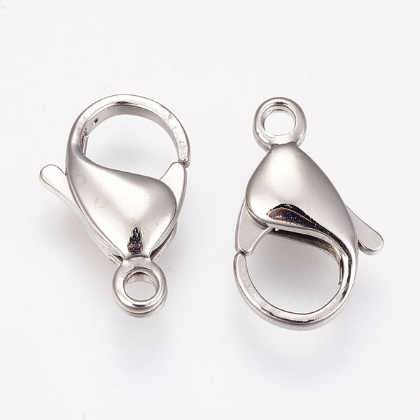 

PandaHall 304 Stainless Steel Lobster Claw Clasps, Parrot Trigger Clasps, Stainless Steel Color, 17x10.5x4.5mm, Hole: 2mm 304 Stainless...