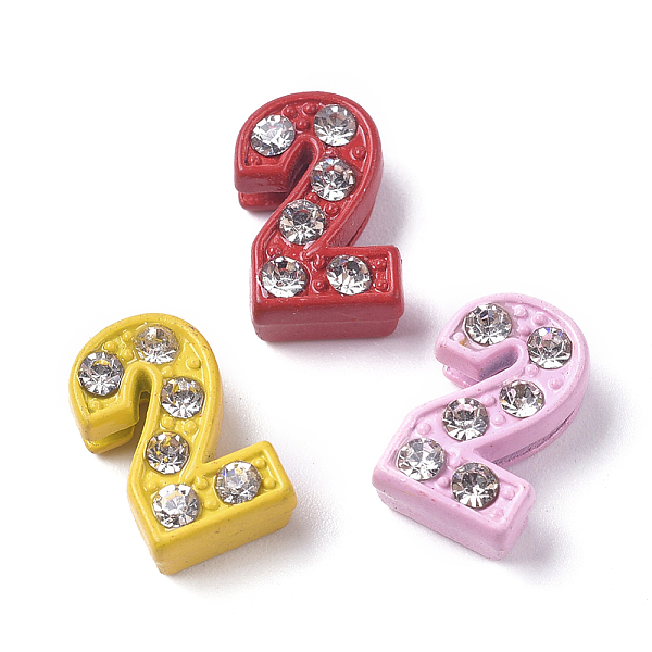 

PandaHall Alloy Rhinestone Slide Charms, Spray Painted, for Personalized Jewelry Bracelet, Mixed Color, Num.2, 11.5x7x5mm, Hole: 8x1.5mm..., Multicolor