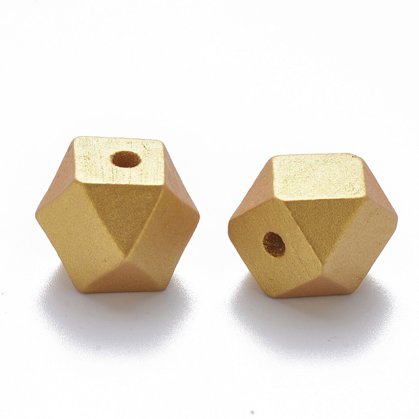 Painted Natural Wood Beads