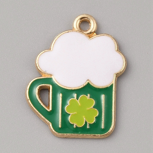 

PandaHall Saint Patrick's Day Alloy Enamel Pendants, Golden, Beer Cup, 23.5x18.5x1.8mm, Hole: 1.5mm Alloy+Enamel Others