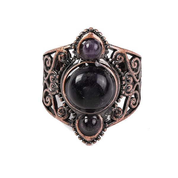 Natürliche Amethyst Retro-Fingerringe