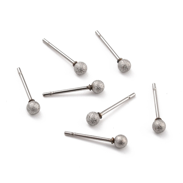 

PandaHall 201 Stainless Steel Textured Ball Stud Earrings, Post Earrings with 304 Stainless Steel Pin for Women , Stainless Steel Color...