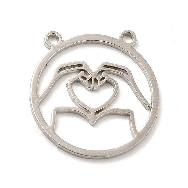 

PandaHall 201 Stainless Steel Outline Pendants, Flat Round with Heart Charm, Stainless Steel Color, 19.5x19x1mm, Hole: 1.4mm 201 Stainless...