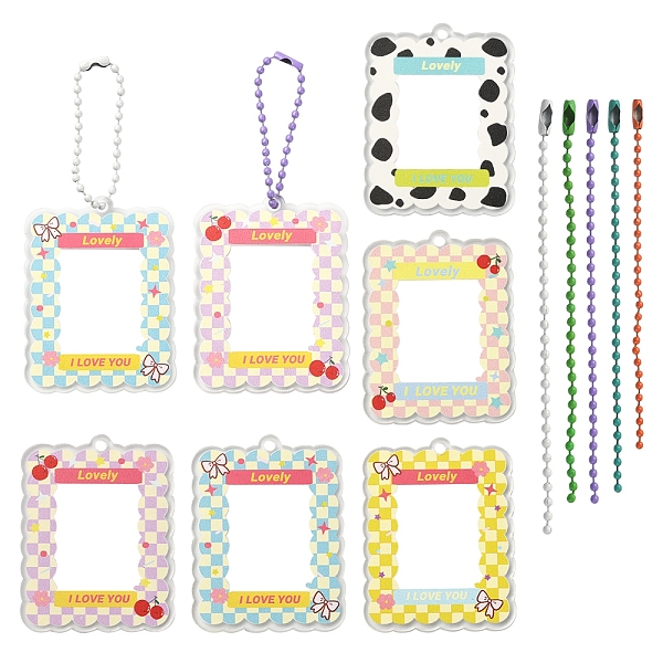 

PandaHall 5Pcs 5 Colors Acrylic Photocard Sleeve Pendant Decoration, with Iorn Ball Chains, Rectangle, Mixed Color, 104mm, Hole: 3mm, 1..., Multicolor