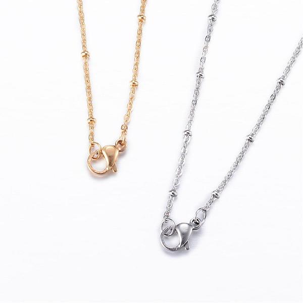 

PandaHall 304 Stainless Steel Cable Chain Necklaces, with Lobster Claw Clasps, Mixed Color, 17.91 inch(45.5cm), 1.5mm 304 Stainless Steel