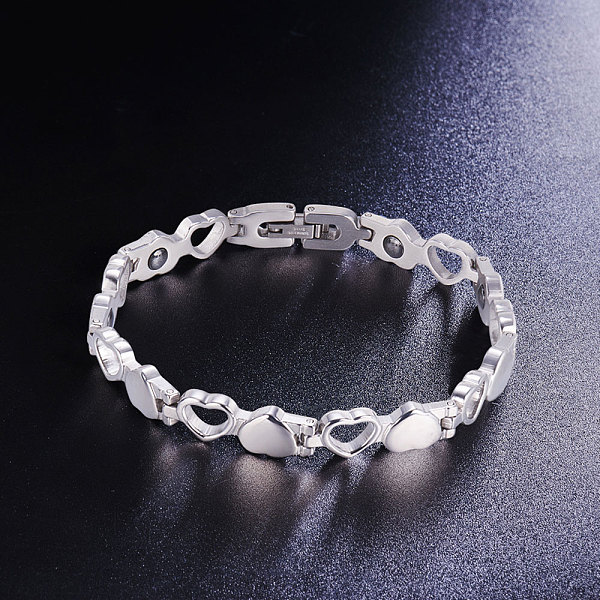

PandaHall SHEGRACE Alloy Couple Bracelets, with Magnetic Hematite, Heart, Platinum, 200mm(7-7/8 inch) Cubic Zirconia