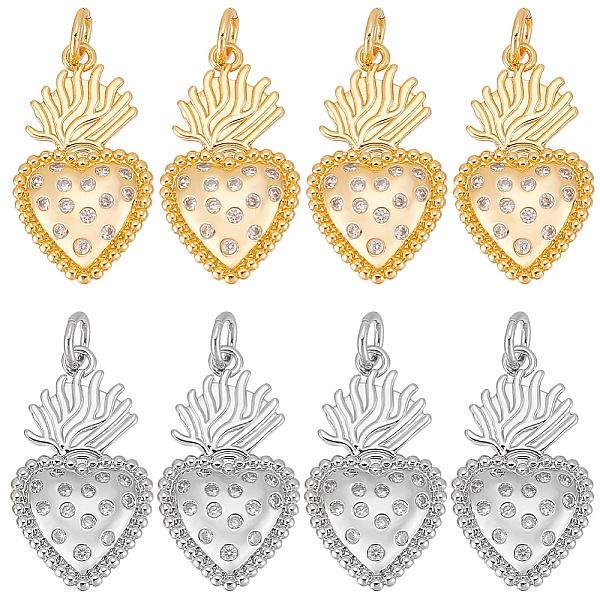 

PandaHall BENECREAT 8Pcs 2 Colors Rack Plating Brass Micro Pave Cubic Zirconia Pendants, Lead Free & Cadmium Free, Long-Lasting Plated..., Clear